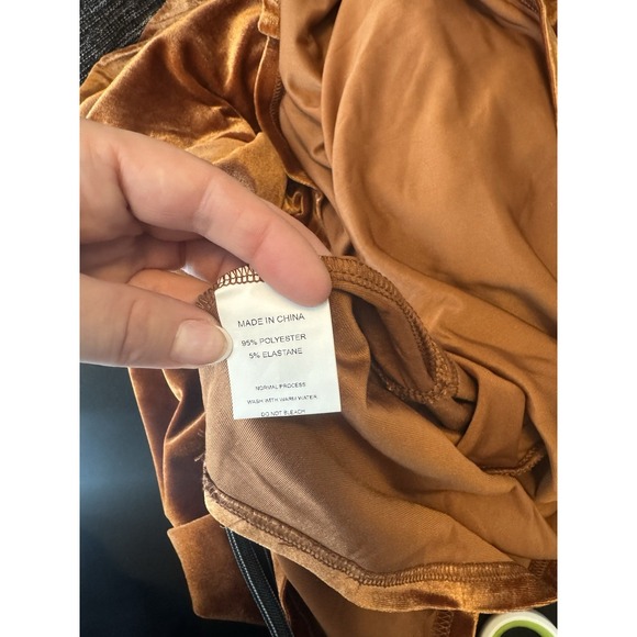 Orange Velvet Dress Women's Cocktail Party Dress Fall Winter Babydoll Fit Flare - Picture 5 of 9